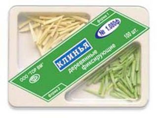 Изображение товара «Клинья деревянные фиксирующие 2-х типов (белые+зеленые) 1.080 фиксир. шт. N100»