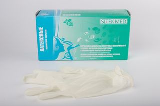 Изображение товара «Перчатки латек S "SitekMed" текстур неопуд  н/стер Double ЖЕЛТЫЕ пара. N50»