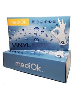 Изображение товара «Перчатки винил L Б/ЦВЕТ MediOk VINYL глад н/стер неопудр пара. N50»