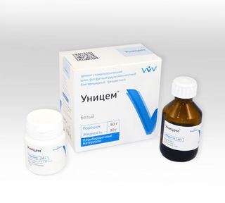 Изображение товара «Уницем бактерицидный цинкфосфатный цемент набор (50гр+30гр) уп. N1»