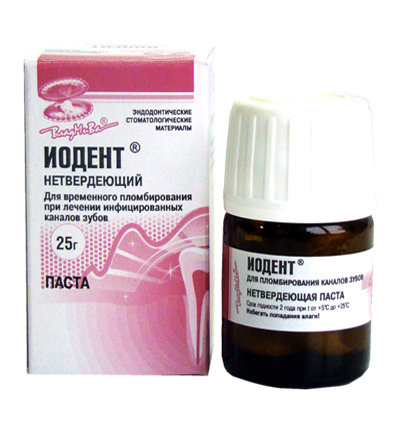 Иодент нетвердеющ паста д/пломбирования каналов фл. 25г N1