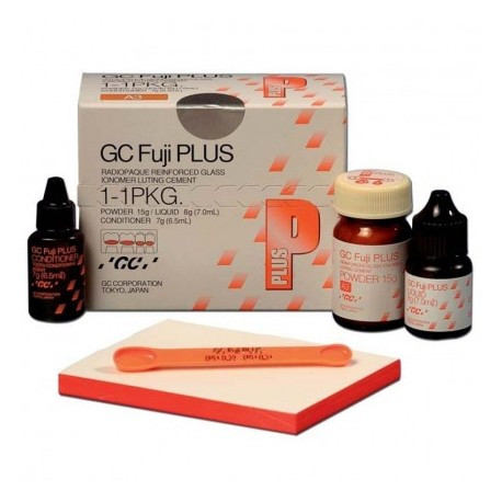 Фуджи Плюс GC 1-1 PKG цемент д/фикс коронок цвет А3 набор (15г/7мл/6,5мл) уп N1