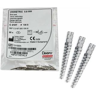 Штифты титан внутриканальные 0.8 мм Юниметрик №C215Т/208S (желтые) шт N25