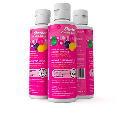 АПФ гель Sherbet APF Thixotropic Gel 1,23% жев резинка д/фтор 500мл шт. N1