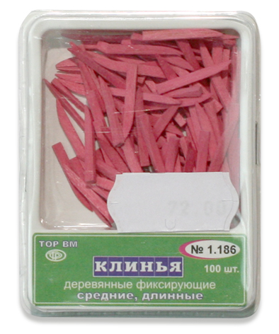 Клинья деревянные фиксирующие (розовые) средние/длинные 1.186 шт. N100