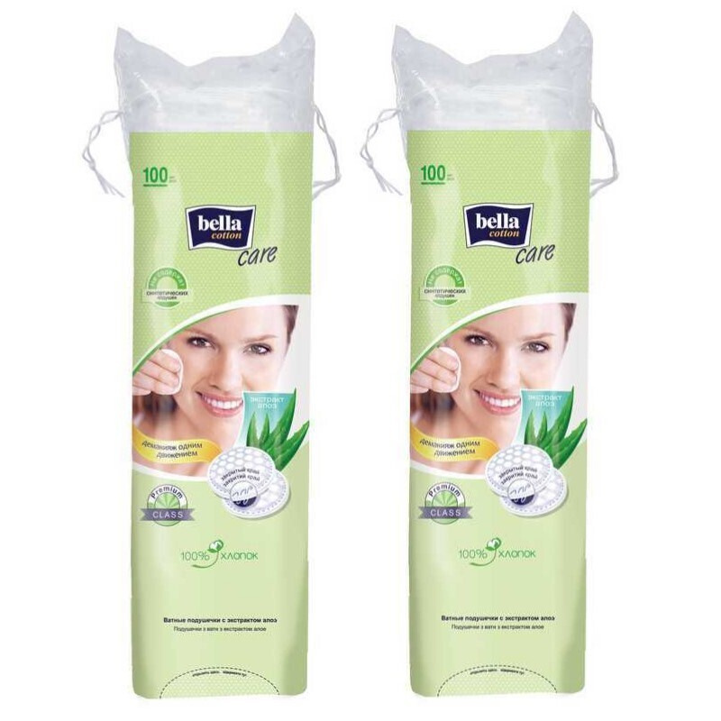 Ватные диски Bella cotton care с экст. алоэ (ВС-082-О100-015) шт. N100